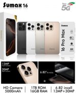 هاتف SU Max 16 شبيه الايفون 5G ضمان 6 شهور - أسود + سماعة بلوتوث هدية